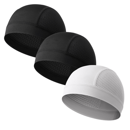 🧢 2 Pack Breathable Skull Cap for Men | Lightweight Sweat-Wicking Head Wrap & Helmet Liner for Cycling, Running & Motorcycling