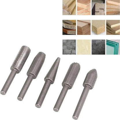 🔥 5-Piece Carbon Steel File Set – High-Speed Wood Grinding & Carving Bits