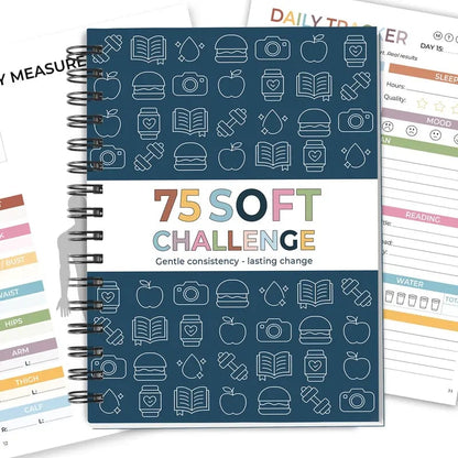 📗75 Soft Challenge Journal For Women | The Gentle Habit Tracker That Helps You Finish What You Start