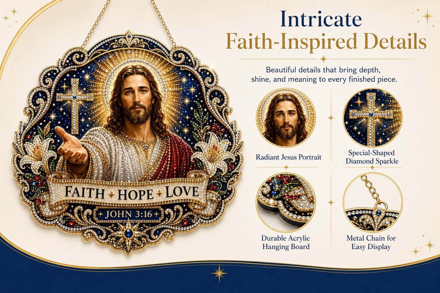 ✝️✨Jesus Diamond Art Hanging Ornament Kit
