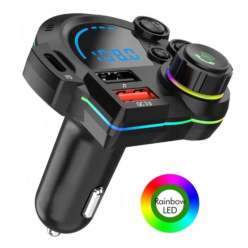 PD 30w Type-C Car Charger & Bluetooth 5.3 FM Transmitter, Wireless MP3 Player with Dual USB Ports