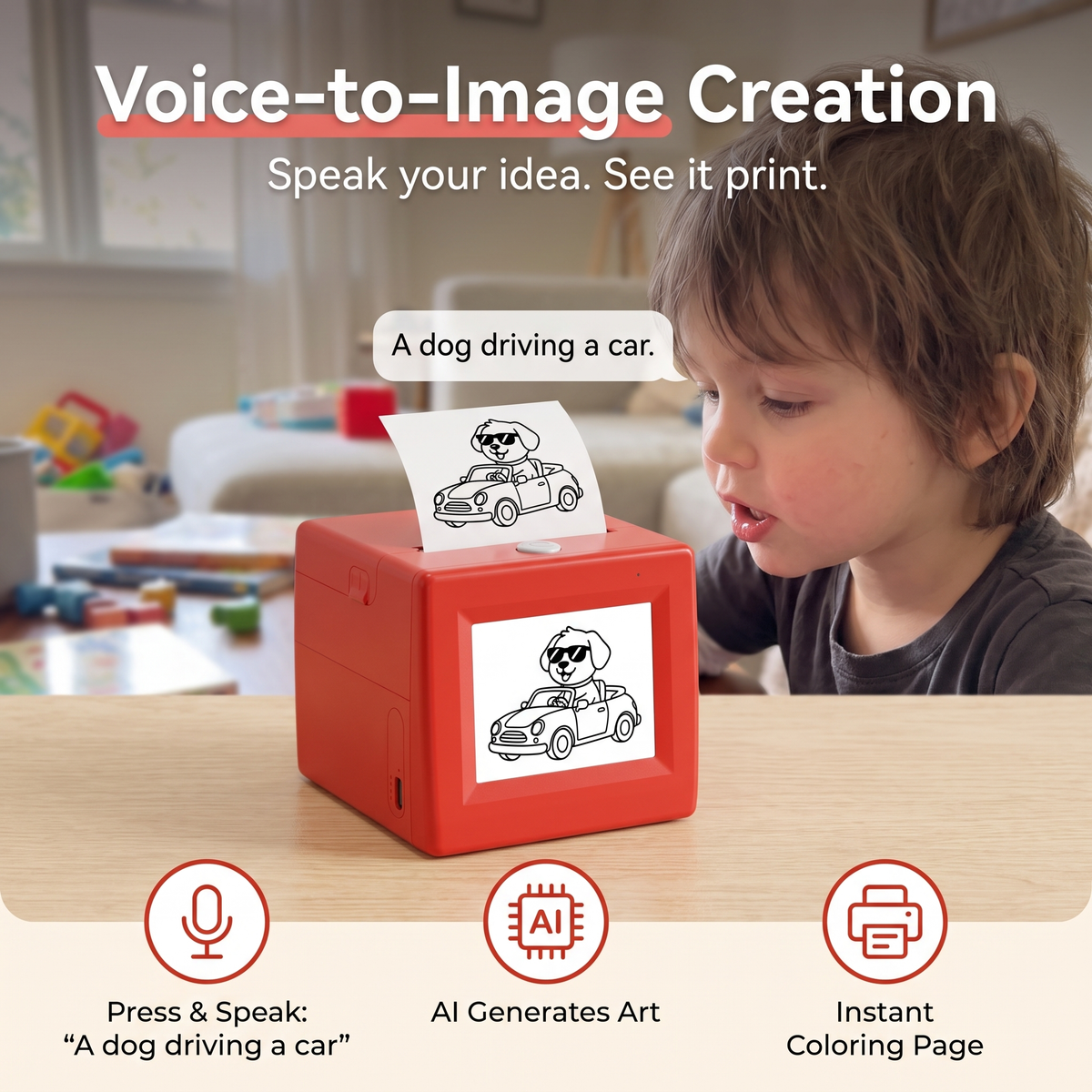 TYIIFIND AI Voice-Activated Mini Sticker Printer