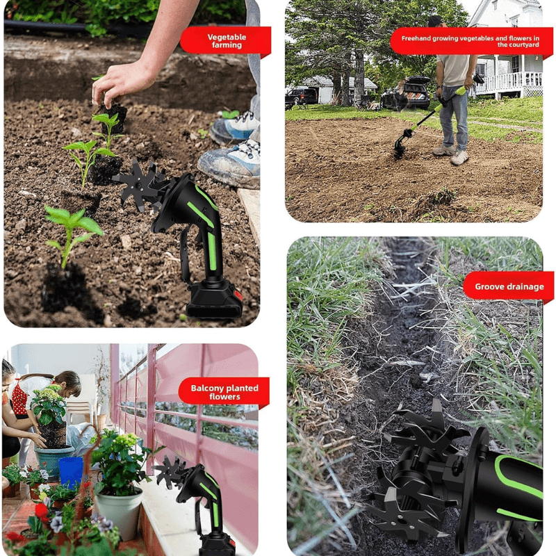 Tyiiplus™ 2-IN-1 Cordless Tiller & Cultivator with Extendable Pole