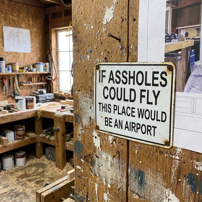 Funny "If Assholes Could Fly" Vintage Metal Sign – Hilarious Man Cave Wall Decor ✈️😂
