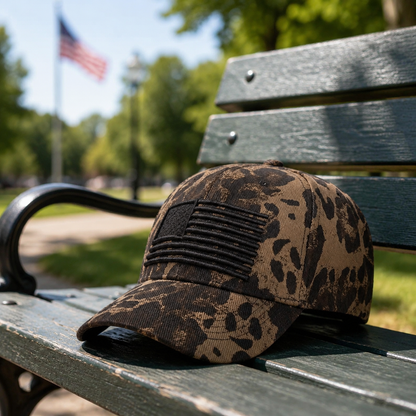 American Flag Camo Leopard Print Baseball Cap