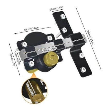 Long Throw Gate Lock with 5 Keys