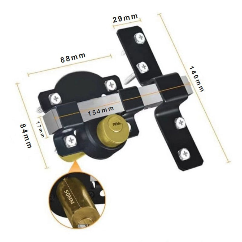 Long Throw Gate Lock with 5 Keys