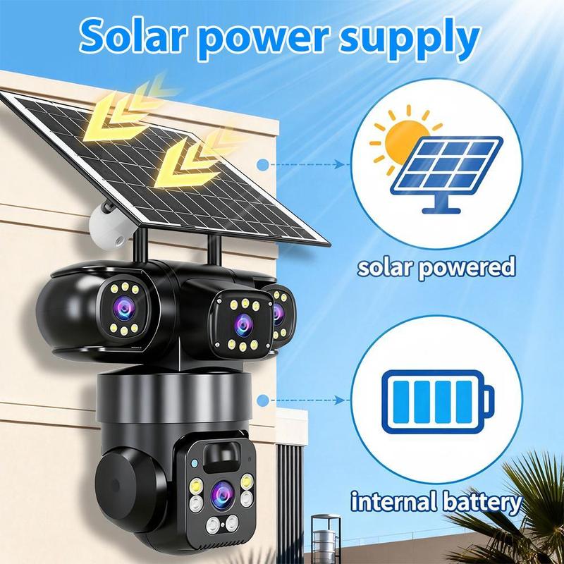 6K 12MP Outdoor Wi-Fi Security Camera | 10x Zoom, 3 Lenses, 360° PTZ | IP66 Waterproof, Color Night Vision, Two-Way Audio, Motion Tracking
