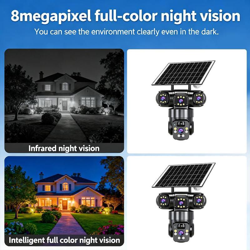 6K 12MP Outdoor Wi-Fi Security Camera | 10x Zoom, 3 Lenses, 360° PTZ | IP66 Waterproof, Color Night Vision, Two-Way Audio, Motion Tracking