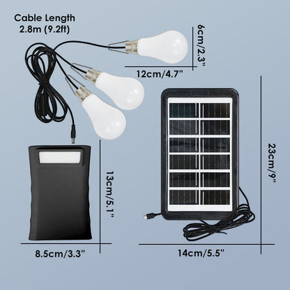 TYIIPLUS™ Solar Powered LED Lighting System with 3 Bulbs
