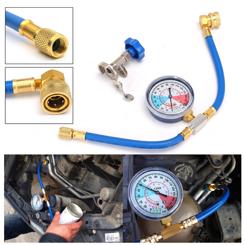 🔧R134a AC Refrigerant Charging Hose with Gauge – Leak-proof, Easy Read & Compatible with Cars, Trucks or Home AC – Safe DIY Recharge 🚗