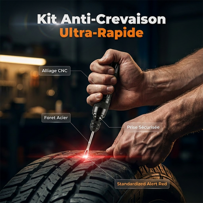 Tubeless tire repair kit in an aluminum case
