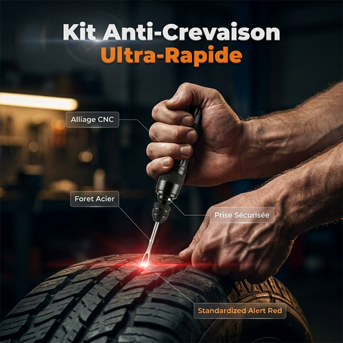 Tubeless tire repair kit in an aluminum case