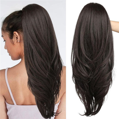 Voluminous Layered High Ponytail Extension – Instant Glam Hairpiece ✨