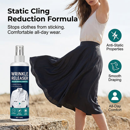 👔 Instant wrinkle release – no iron, travel-ready, static-free & fresh.