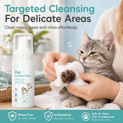 🔥🐾50K+ SOLD!🧼 No-Rinse Pet Cleansing Foam – For cats & dogs ✨