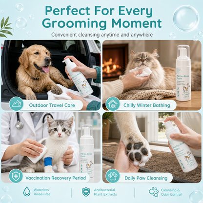 🔥🐾50K+ SOLD!🧼 No-Rinse Pet Cleansing Foam – For cats & dogs ✨